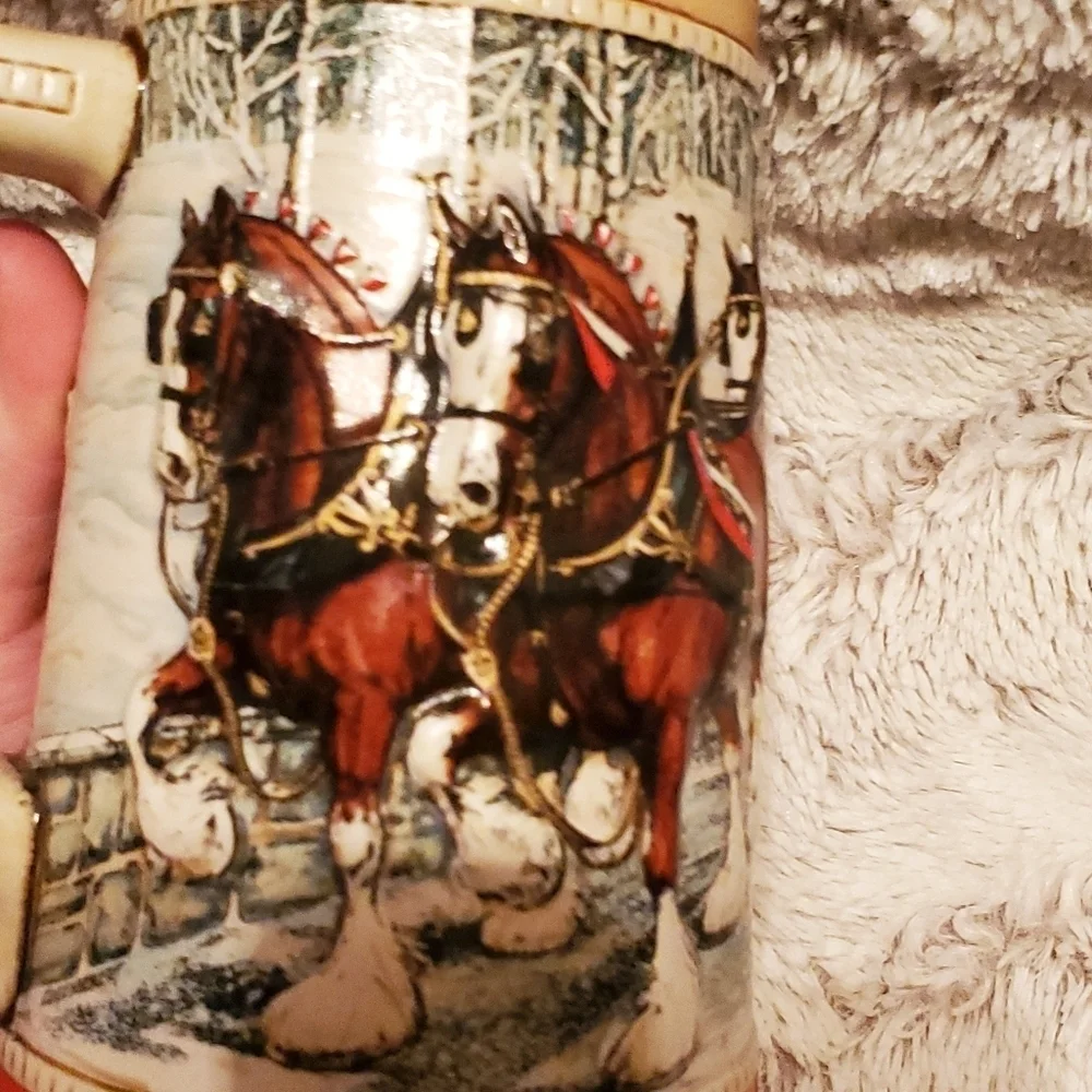 Budweiser Holiday Horses Beer Stein 
